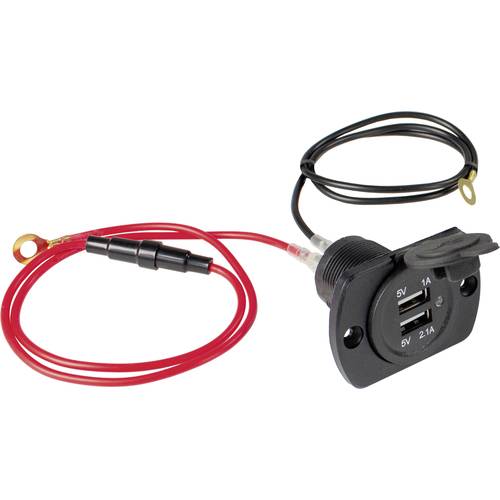 AS Schwabe USB 2fach Einbaudose Caravan, schwarz USB 2fach Einbaudose Caravan, schwarz Belastbarkeit Strom max.=2.1 A