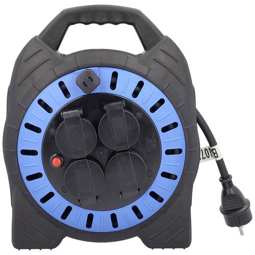 AS Schwabe 16151 Kabelabroller 15 m Schwarz Schutzkontakt-Stecker