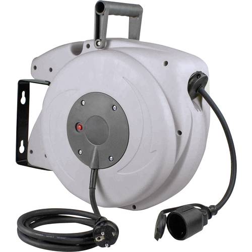 AS Schwabe 12646 Wandkabeltrommel 10 m Schwarz Schutzkontakt-Stecker