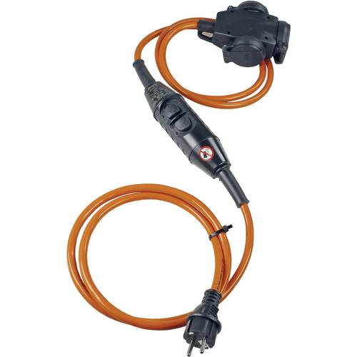 AS Schwabe 45460 Personenschutz-Verlängerungskabel PRCD-S 230 V Orange, Schwarz IP44