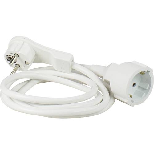 AS Schwabe 50211 Strom Verlängerungskabel Weiß 2 m H05VV-F 3G 1,5 mm²