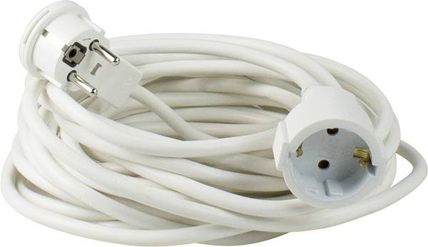 AS Schwabe 51021 Strom Verlängerungskabel   Weiß 10 m H05VV-F 3G 1,5 mm²