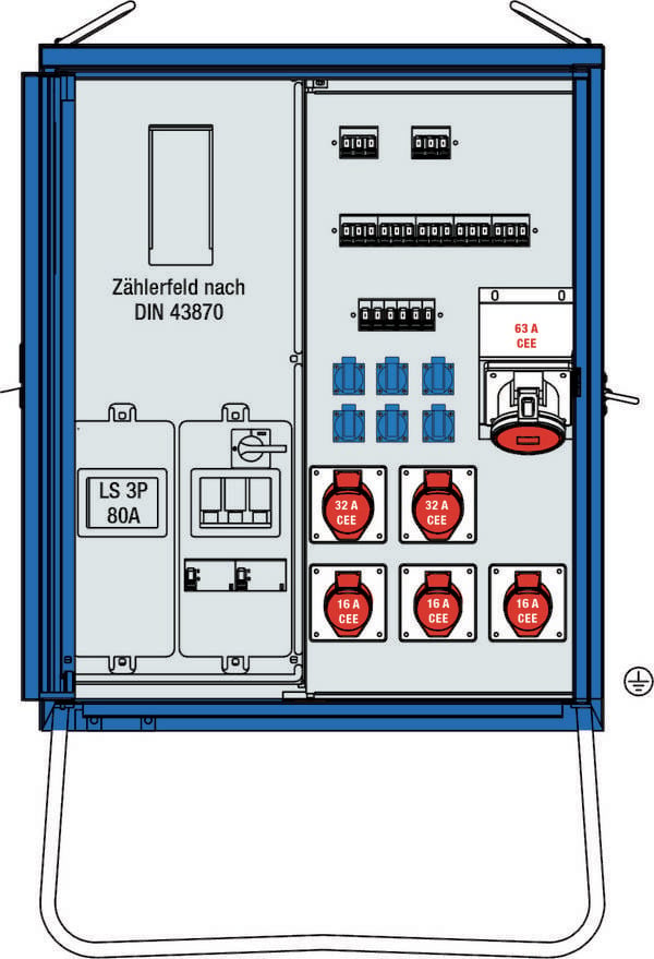 AS Schwabe A-V-E 1 55 kVA Baustromverteiler 61831 400 V 63 A