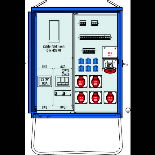 Thumbnail - AS Schwabe A-V-E 1 55 kVA Baustromverteiler 61831 400 V 63 A