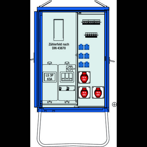 AS Schwabe A-V-E 3 44 kVA Baustromverteiler 61833 400 V 80 A