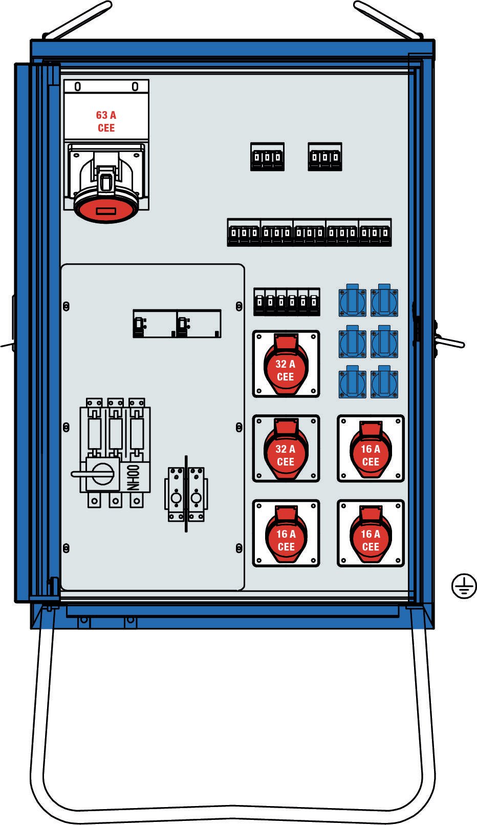 AS Schwabe V-E 1 55 kVA Baustromverteiler 61841 400 V 80 A