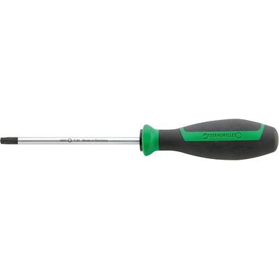 Schraubendreher mit grün-schwarzem Griff und silberner Klinge. Geeignet für Torx-Schrauben, ideal für handwerkliche Arbeiten.
