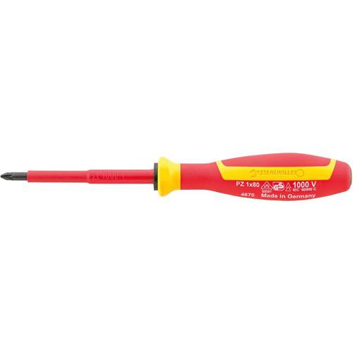 Stahlwille 4670 VDE 0 VDE POZIDRIV-SCHRAUBENDREHER MIT DRALL-GRIFF 46703000 Kreuzschlitz-Schraubendreher 0