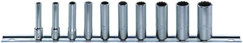 6,3 mm (1/4 Zoll) Satz Steckschlüsseleinsatz m.Clip-Leiste 10tlg.