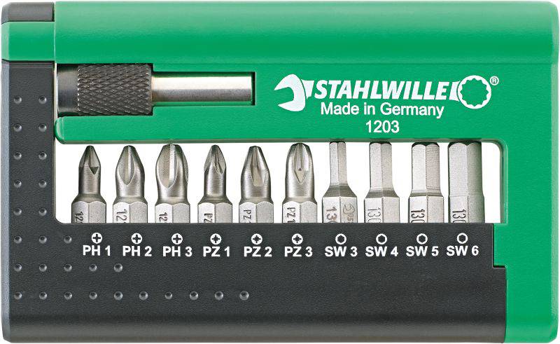 Stahlwille 1203 BIT-SET FUER ELEKTRONISCHE BOHRMASCHINEN 96080115 Kit inserti