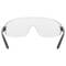 Sicherheitsbrille mit klaren Gläsern und schwarzen Bügeln, bietet Augenschutz in Arbeitsumgebungen.
