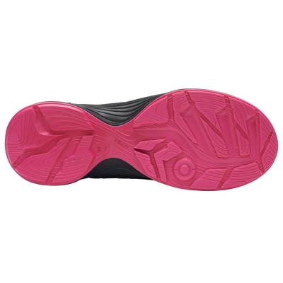Schuhsohle mit rosafarbenem Profil, rutschfestes Design, geeignet für sportliche Aktivitäten und verbesserten Halt.