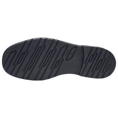 Gummisohle eines Schuhs mit rutschfestem Profil, dunkles Design, ideal für zusätzliche Traktion und Stabilität auf glatten Oberflächen.