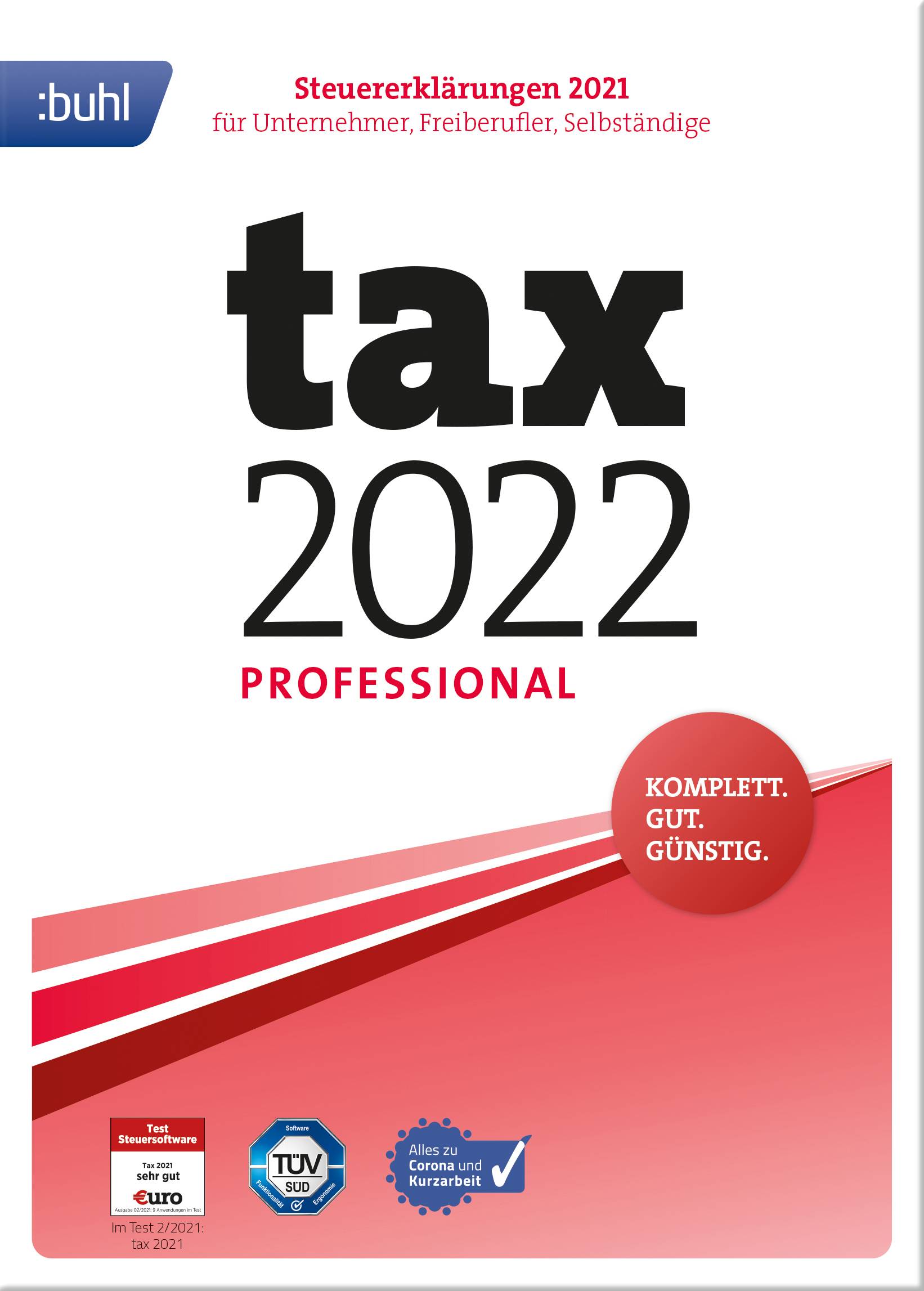 BUHL WISO tax 2022 Professional Vollversion, 1 Lizenz Windows Steuer-Software