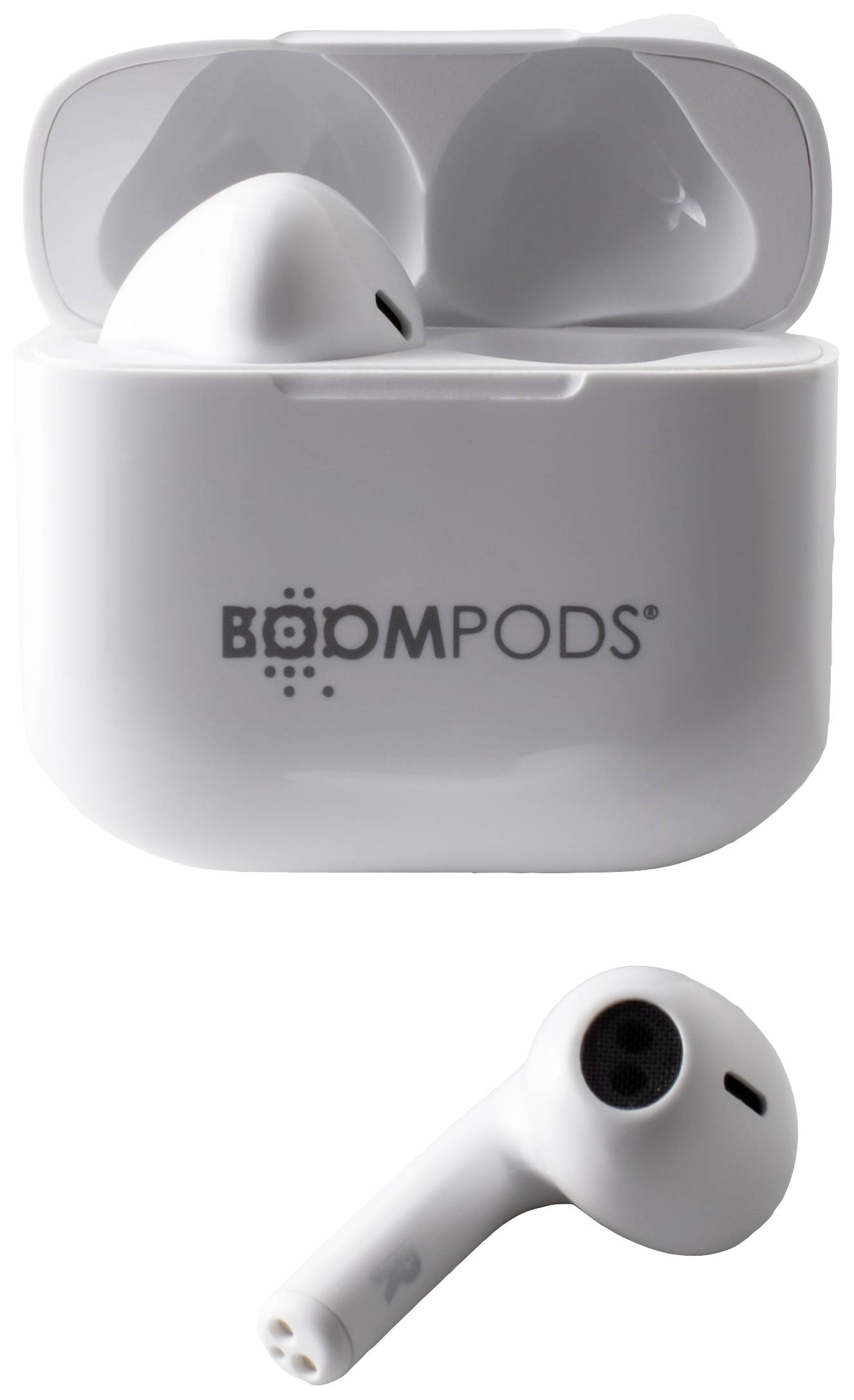 BOOMPODS LTD. Boompods Bassline Compact In Ear Kopfhörer Bluetooth® Weiß Headset, Klang-Personalisie