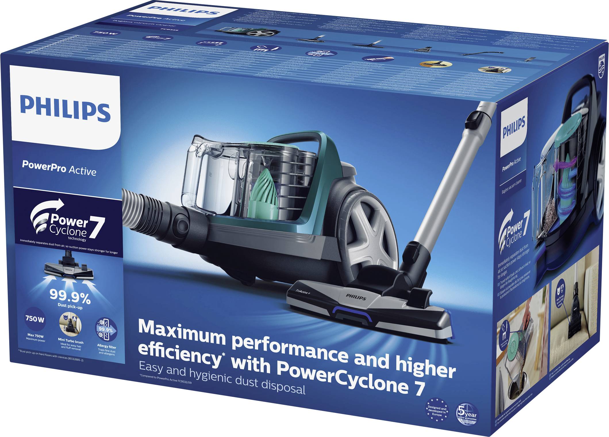 Philips 5000 series FC9555/09 Beutelloser Staubsauger - 900 W - Zylinder-Vakuum - Trocken - Beutellos - 1-2