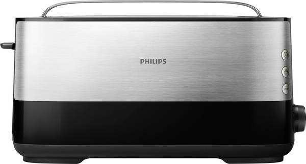 Philips Home HD2692/90 Viva Langschlitztoaster  Edelstahl, Schwarz