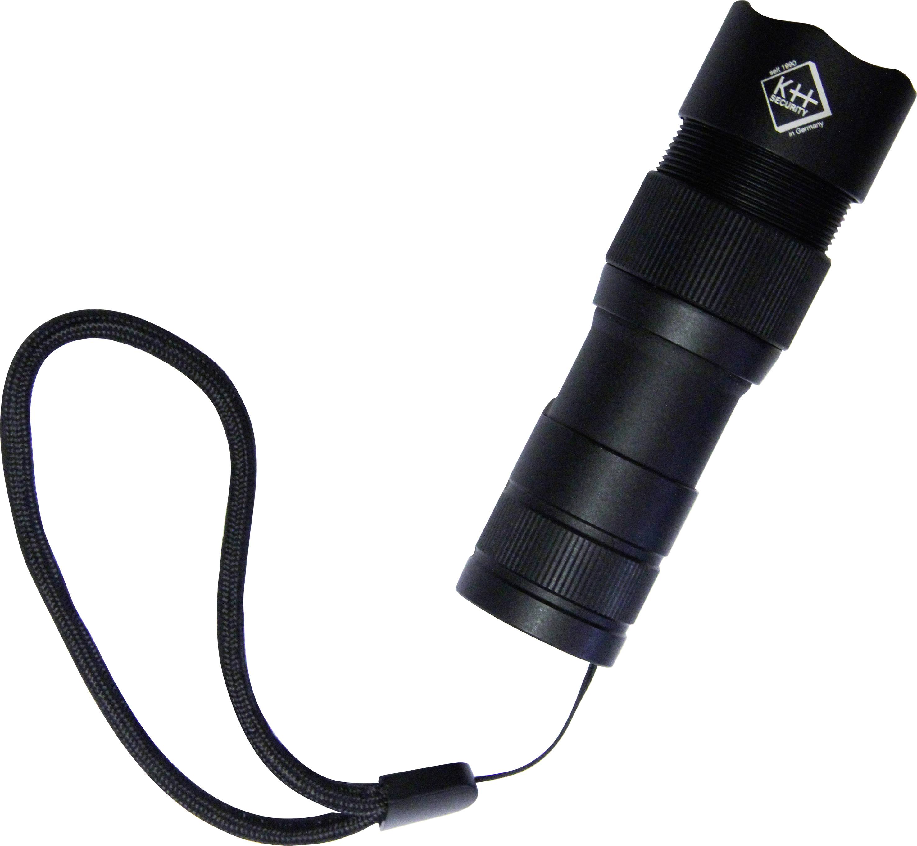KH SECURITY kh-security Pro Alarm Taschenlampe mit Handschlaufe, mit USB-Schnittstelle akkubetrieben