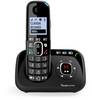 Amplicomms BigTel 1580 DECT-Mobilteil Freisprechen, für Hörgeräte kompatibel, Wahlwiederholung, Anrufbeantworter LED-Display Schwarz