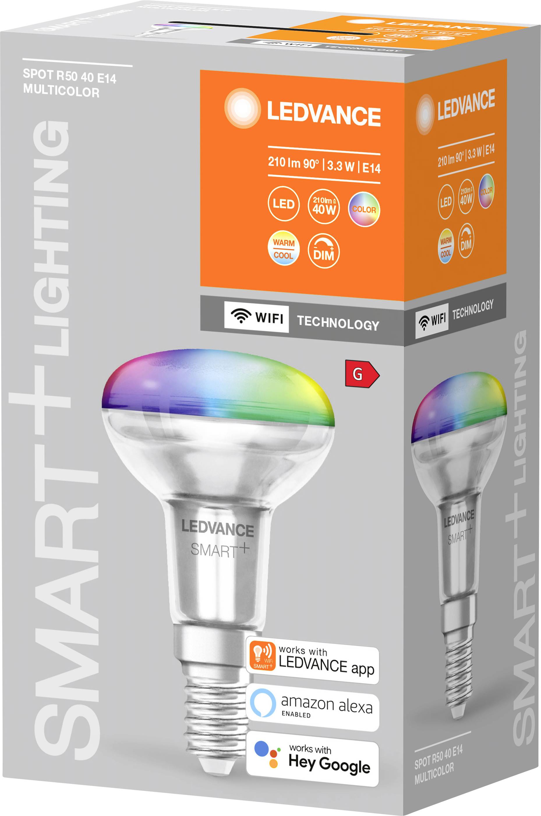 Ledvance LED-Reflektorlampe R50 WiFi, RGBW SMART #4058075609556 220 V, 30 mA, 3,3 W, 210 lm-1