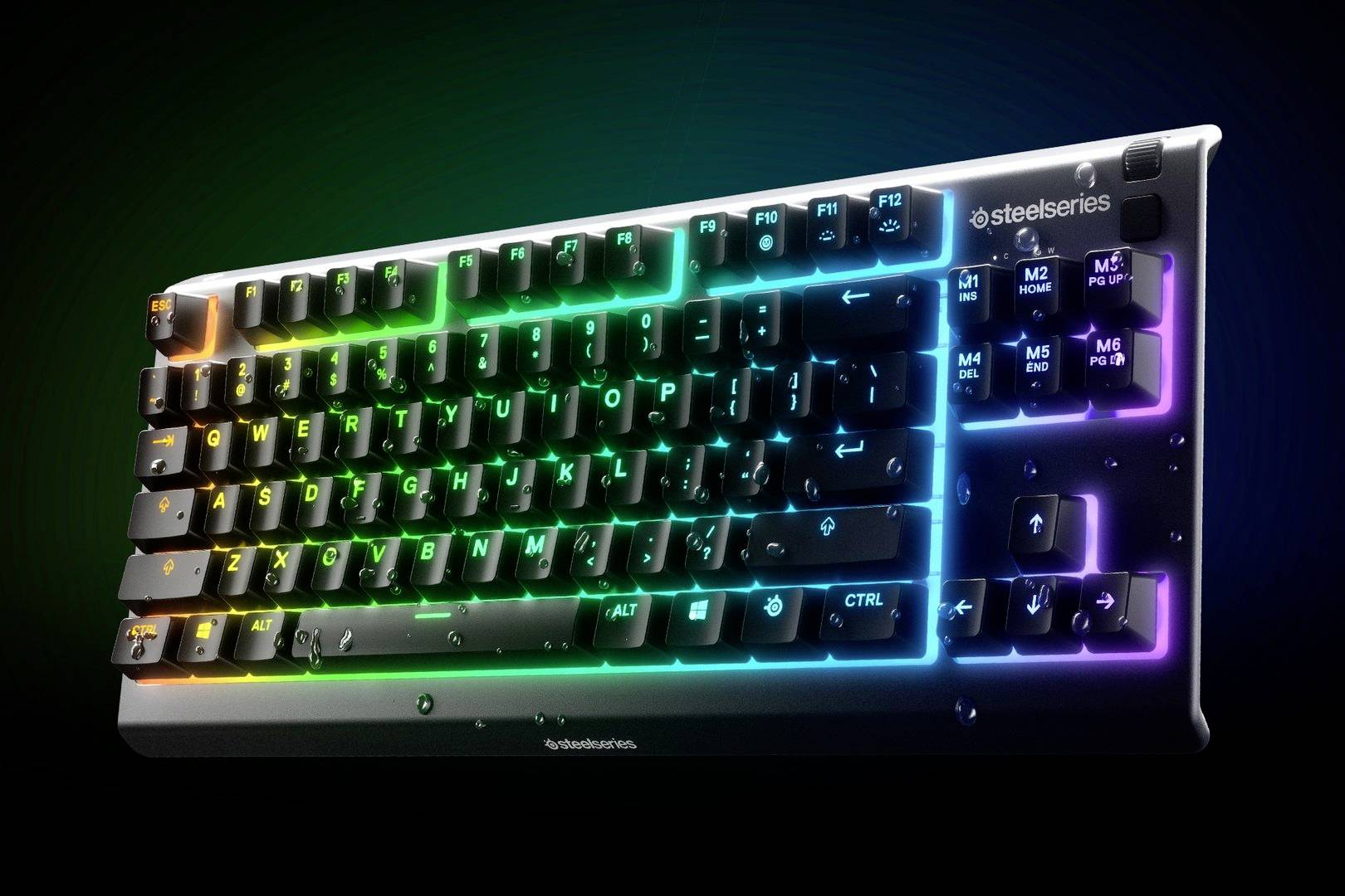 STEELSERIES Apex 3 TKL Gaming Tastatur - IP32-wasserresistent, kabelgebunden, 8-Zonen-RGB, QWERTZ-La