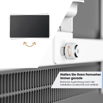 'TV-Wandhalterung Bildanleitung: Halten Sie Ihren Fernseher gerade. Einfache Ausrichtung nach der Installation (horizontal und vertikal).'