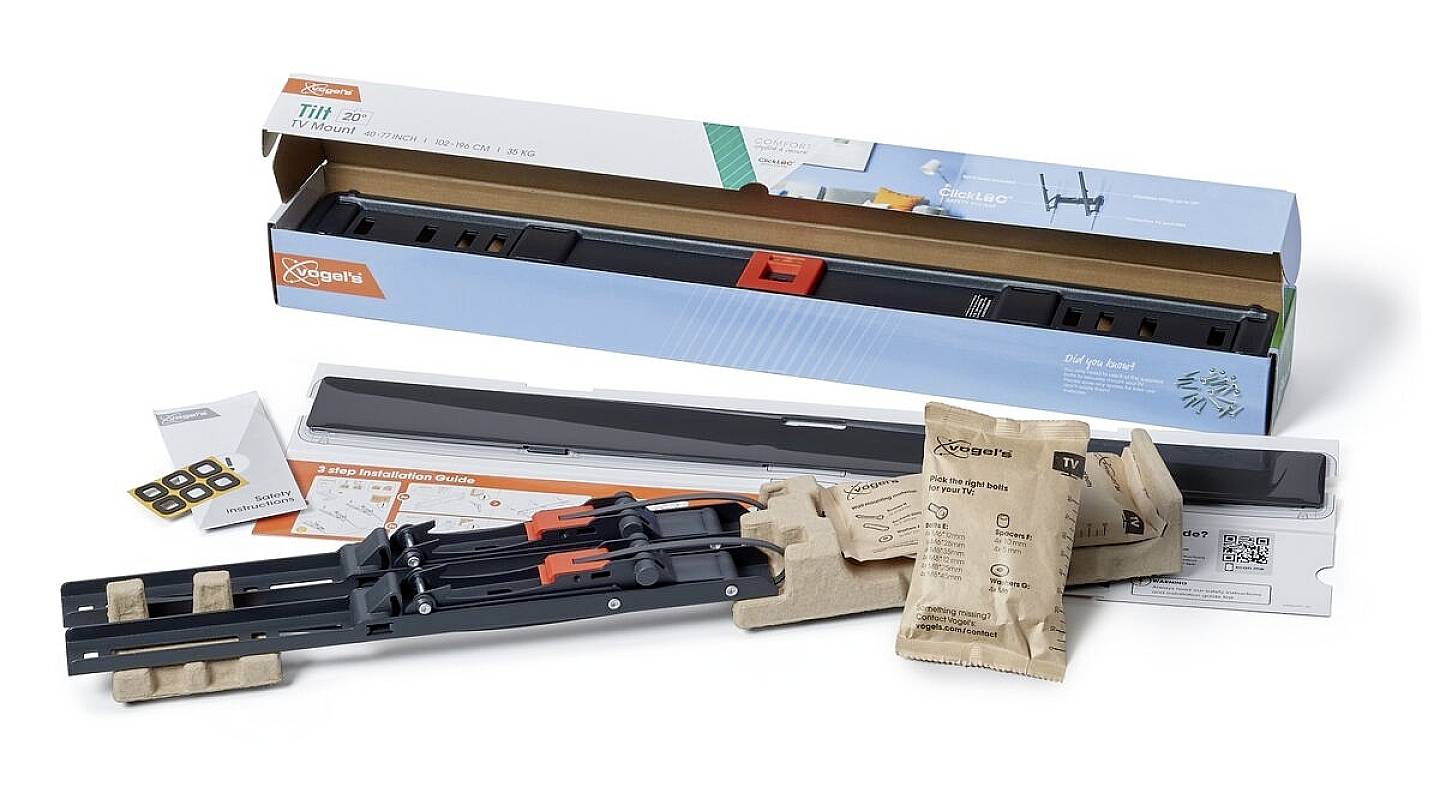 Ein Set von Schiebesystem-Komponenten mit Verpackung. Enthält Schienen, Befestigungsteile und Anleitung. Von der Marke KingSlide.