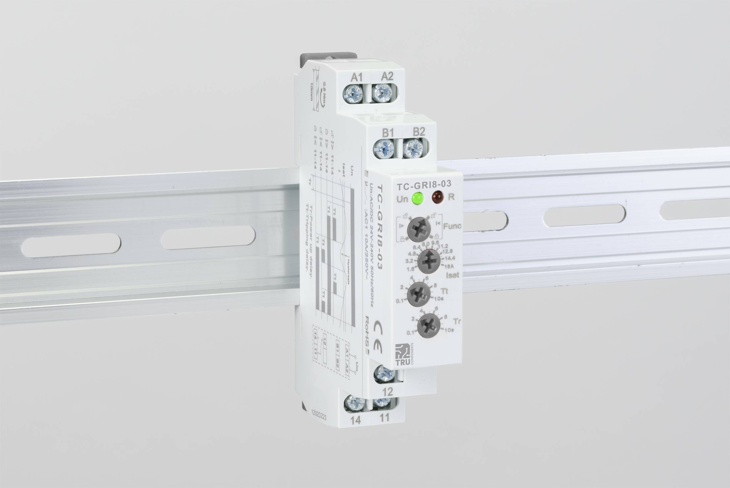 Jadeshay Stromüberwachungsrelais GRI8-05A - Einstellbar 2A-20A AC/DC 24V-240V