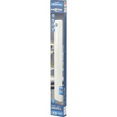 Verpackung der Ansmann LED Leuchte L mit Bewegungsmelder. Geeignet für Schränke. Batteriebetrieben, energiesparend und langlebig.