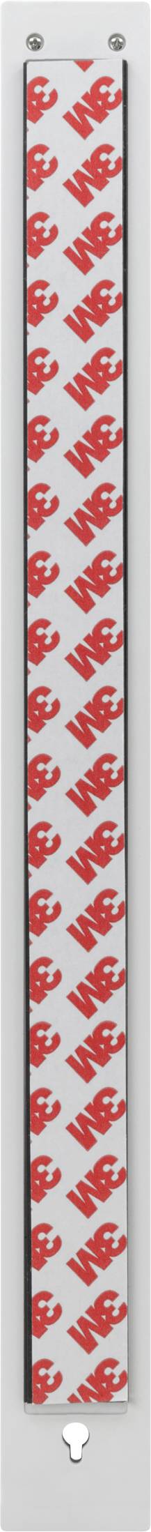 Eine lange, vertikale Reihe roter Feuerlöscher-Symbole auf weißem Hintergrund.