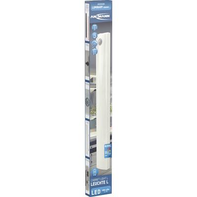 Verpackung einer LED-Leuchte der Marke Ansmann, Modell 'Cabinet Light L', mit Bewegungssensor, geeignet für Küche und Schrank.