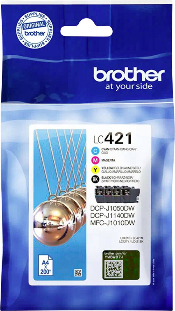 Brother Druckerpatrone LC-421VAL Original Kombi-Pack Schwarz, Cyan, Magenta, Gelb LC421VAL