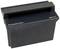 Wiederaufladbare Batterie, schwarz, rechteckige Form, markiert mit 'Rechargeable battery' und 'RBP12-1.2', vor weißem Hintergrund.