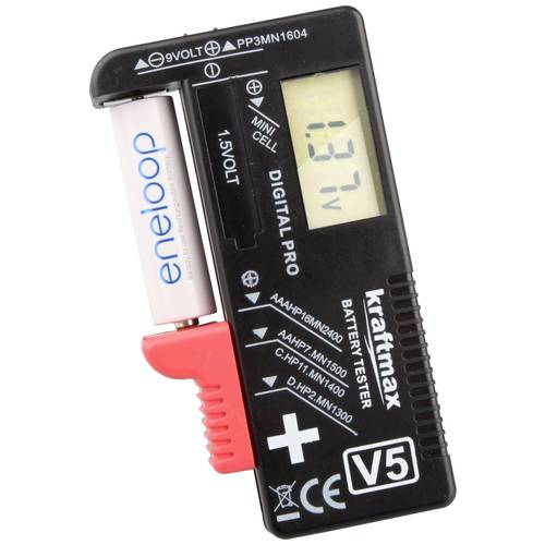 kraftmax Batterietester Hückmann Messbereich (Batterietester) 1,2 V, 1,5 V Akku, Batterie 146699