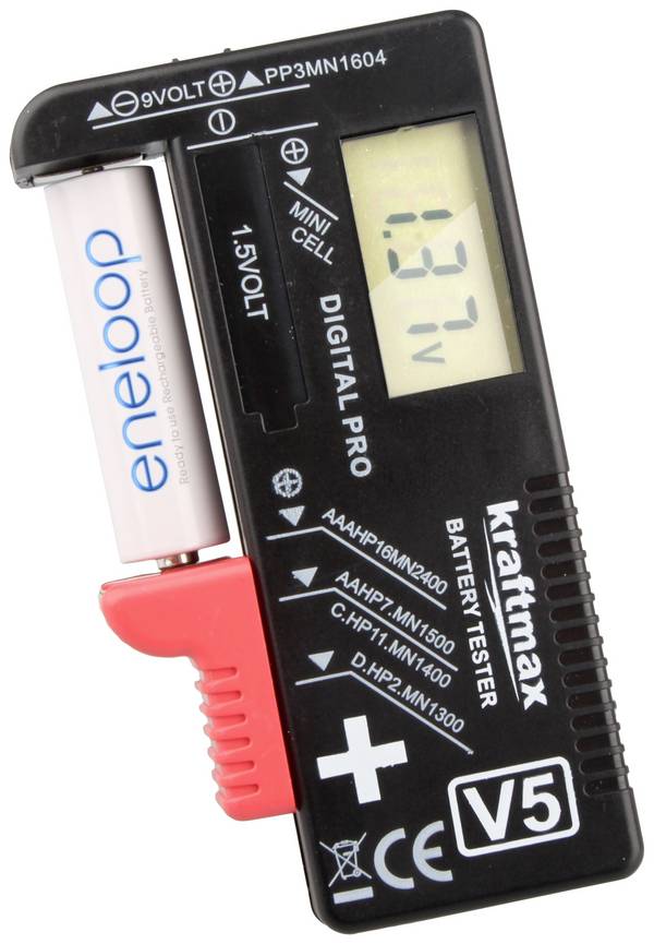 kraftmax Batterietester 146699 Messbereich (Batterietester) 1,2 V, 1,5 V Akku, Batterie 146699