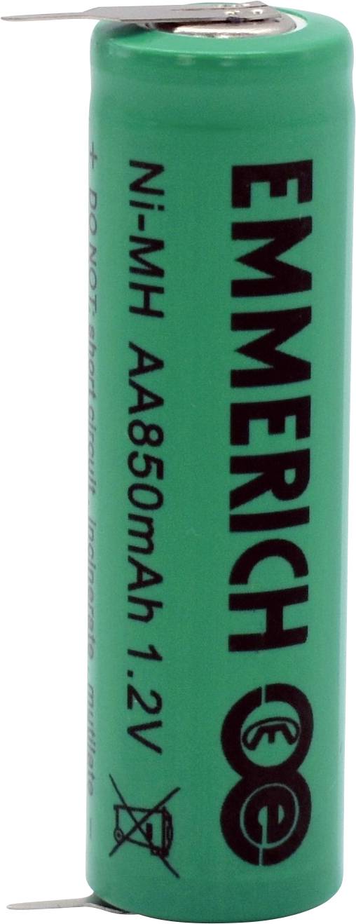 Emmerich AA8502PF Spezial-Akku Mignon (AA) U-Lötpins NiMH 1.2 V 850 mAh 1 St.
