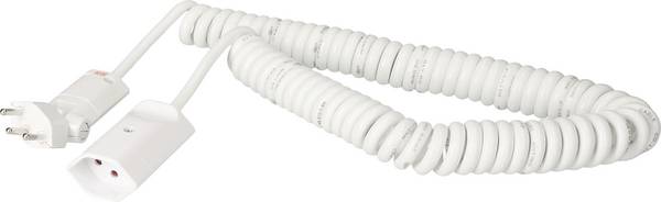 Max Hauri 162578 Strom Verlängerungskabel   Weiß 4 m H05VV-F 3G 1,0 mm² Spiralkabel