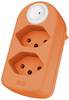 Max Hauri 161256 Steckdosen-Verteiler Orange (fluoreszierend)