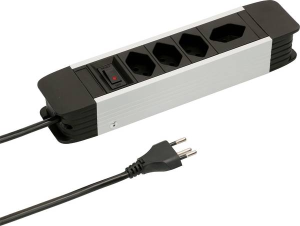 Max Hauri 162895 Steckdosenleiste mit Schalter  Schwarz CH-Stecker 1 St.