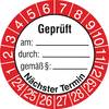 SafetyMarking 30.3697.24-29 Prüfplakette Geprüft am / durch / gemäß § / nächster Termin 2024-2029 Weiß-Rot, Schwarz/Weiß Folie selbstklebend (Ø) 3 cm 3 cm 15 St.