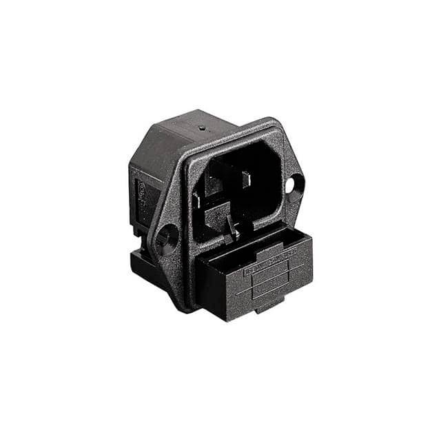 Kaltgeräteeinbaustecker C18 für Flanschmontage mit Sicherungsschublade PF0006/63