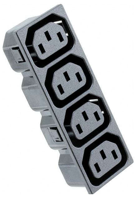 Bulgin IEC-Steckverbinder C13 x4 250 V, Gerade, Snap-In, Buchse, Sicherung/en / 10A, Löten