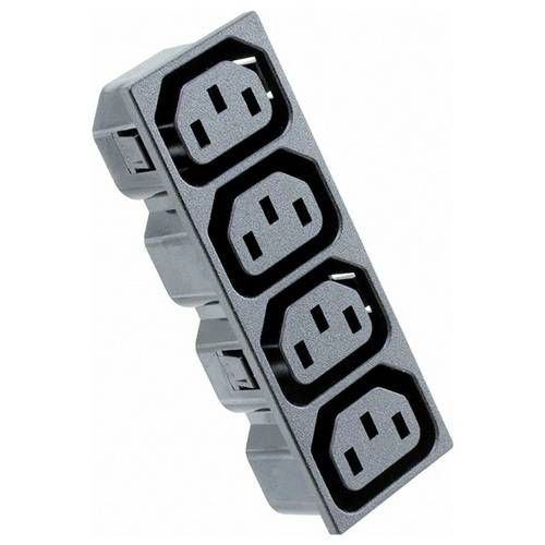 Thumbnail - Bulgin IEC-Steckverbinder C13 x4 250 V, Gerade, Snap-In, Buchse, Sicherung/en / 10A, Löten