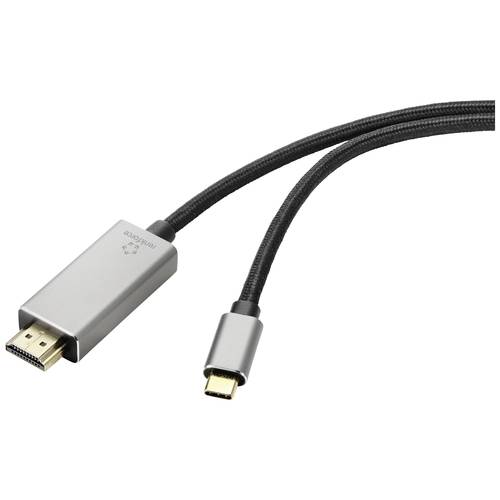 Renkforce USB-C® / HDMI Adapterkabel USB-C® Stecker, HDMI-A Stecker 1.00 m Schwarz RF-4995148 8K UHD HDMI-Kabel