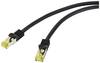 Renkforce RF-4995162 RJ45 Patchkabel CAT 6a (Rohkabel CAT 7) S/FTP 3.00 m Schwarz TPE-Mantel, Flexibel, Flammwidrig 1 St.