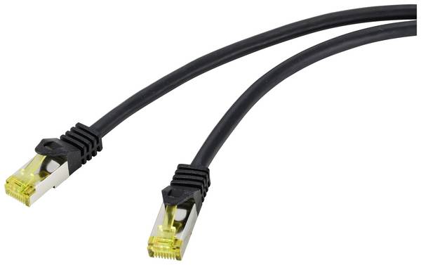 Renkforce RF-4995168 RJ45 Patchkabel CAT 6a (Rohkabel CAT 7) S/FTP 20.00 m Schwarz TPE-Mantel, Flexibel, Flammwidrig 1 St.