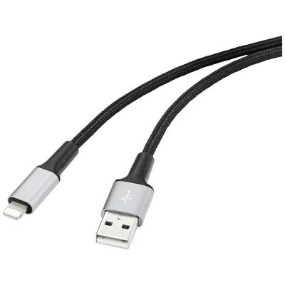 Renkforce USB, Apple Lightning Anschlusskabel [1x USB 2.0 Stecker A - 1x Apple Lightning-Stecker] 2.00 m Kabelmantel aus