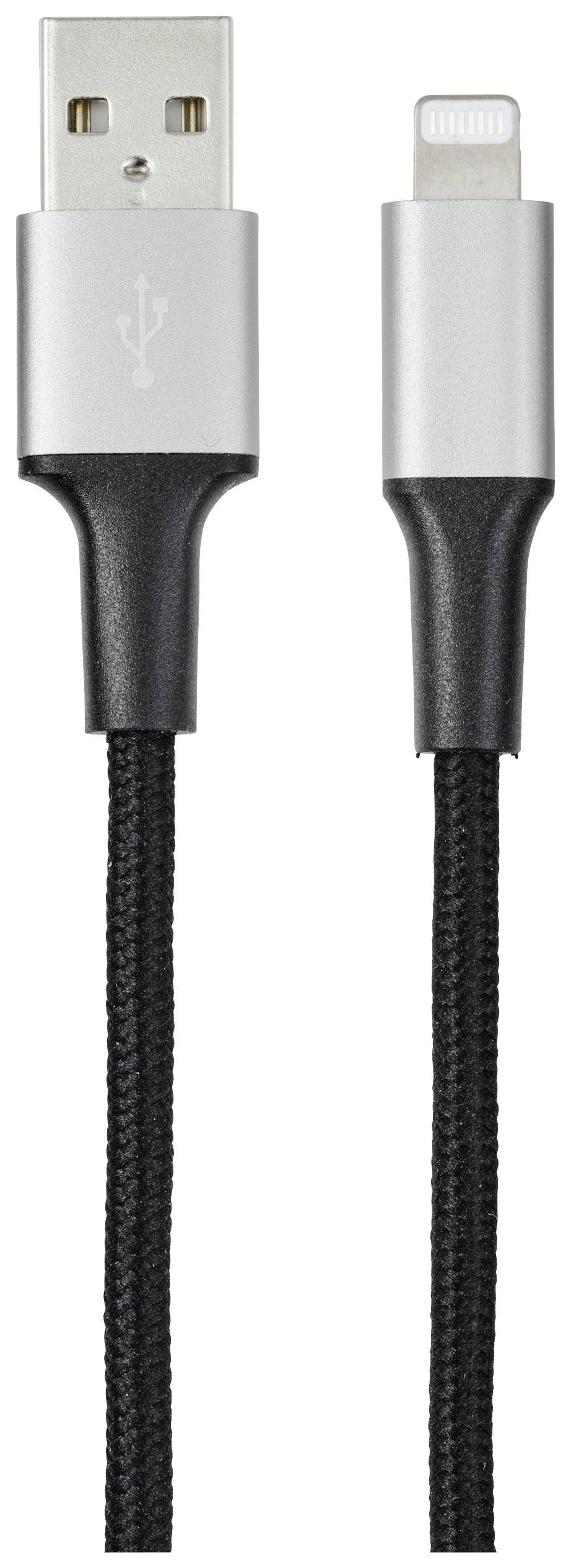 Renkforce USB-Kabel 1.00 m Schwarz Kabelmantel aus Recycling-Material, Extrem robuste Geflechtschirmung, Flexibel, extre-4