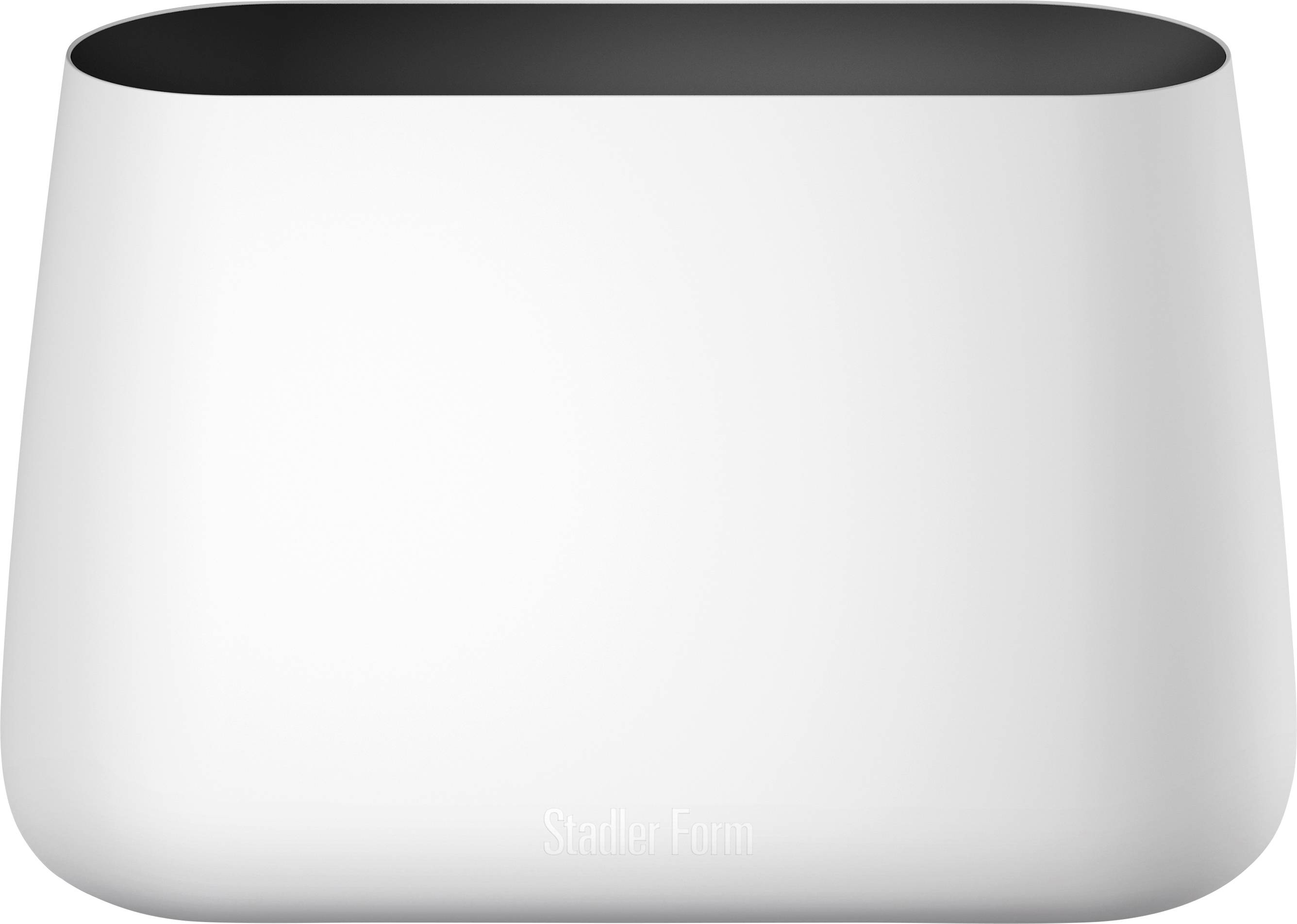 Ein weißer Luftbefeuchter der Marke Stadler Form mit ovalem Design.