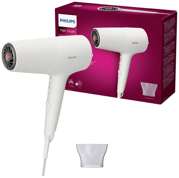 Philips White/metallic Hairdryer BHD501